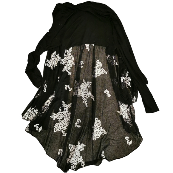 Lace and Jersey high low sweater - Picture 3 of 4